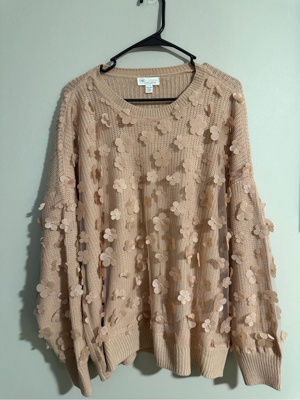 Cato Blush Pink 3D Floral Sweater